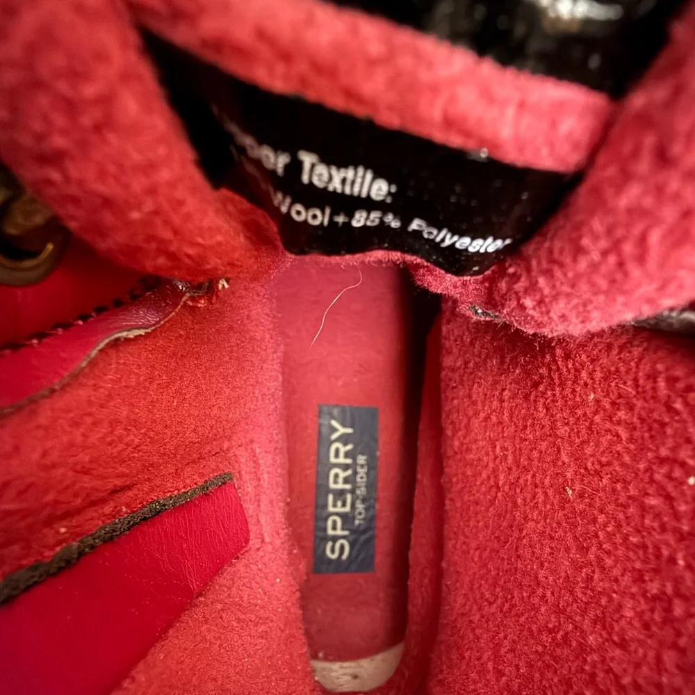 Sperry Saltwater Plaid Wool‎ Duck Boot, Pink, Size 5